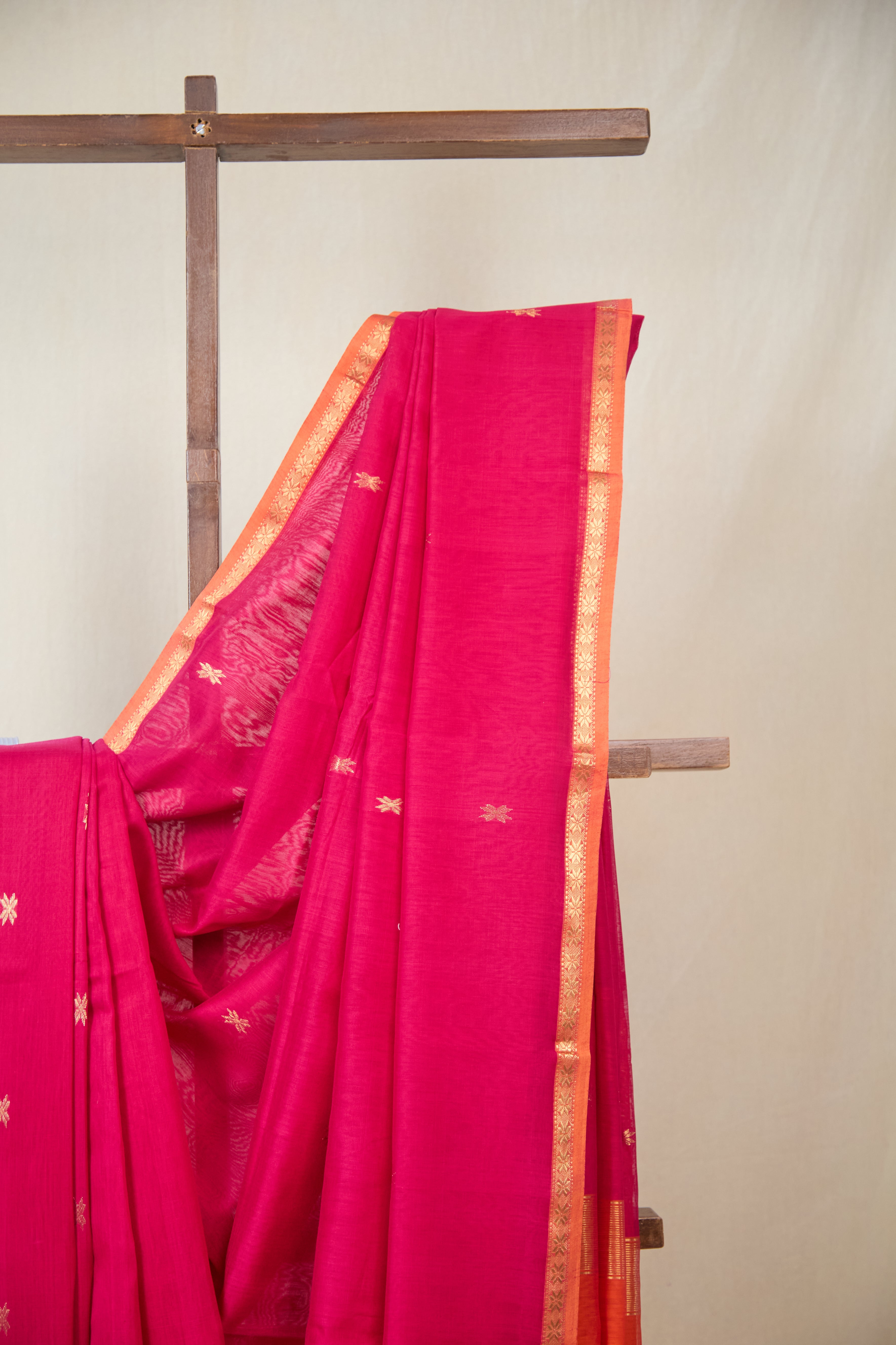 Rani Pink Maheshwari Saree - SRRPMS1069