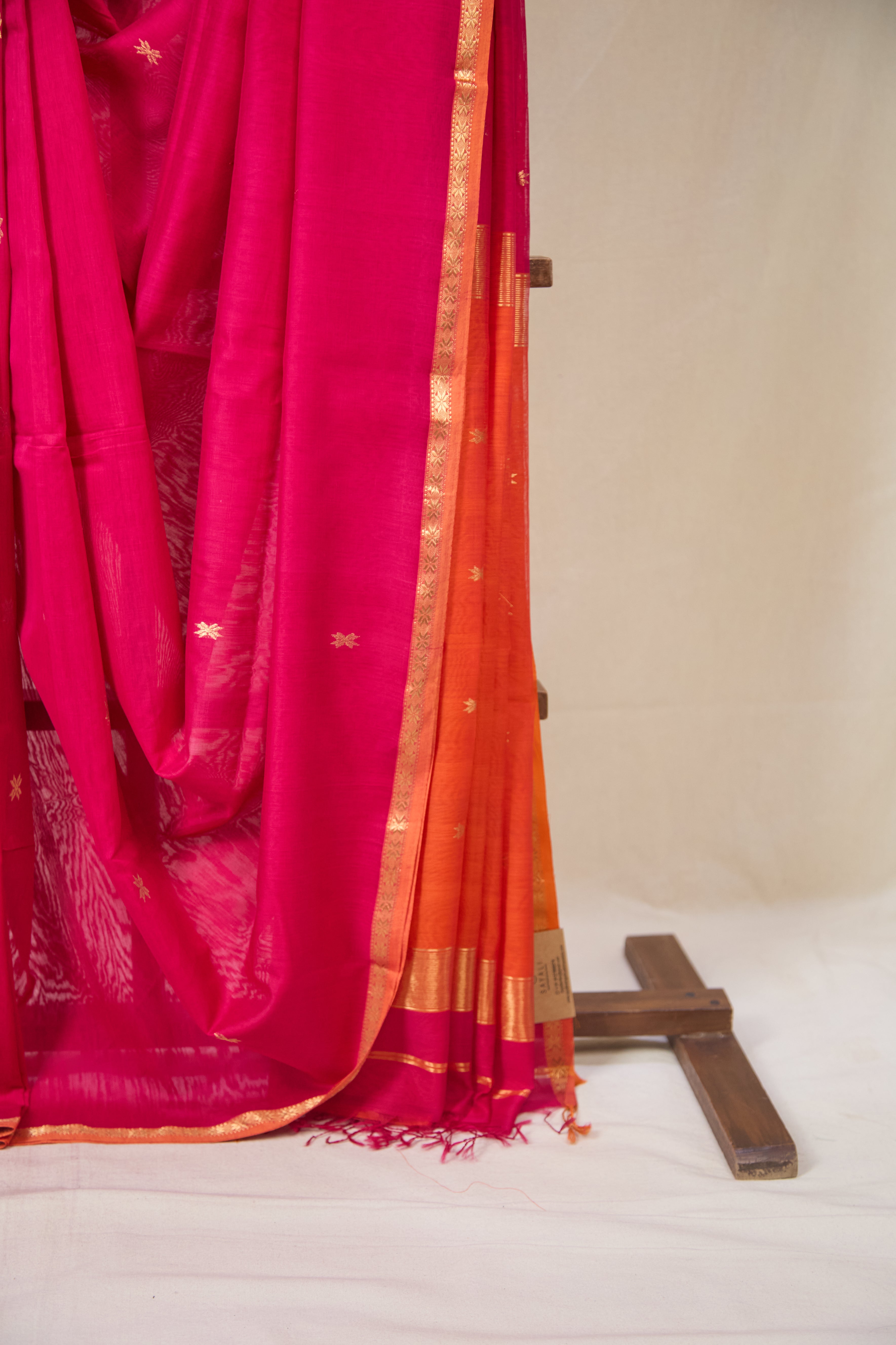 Rani Pink Maheshwari Saree - SRRPMS1069