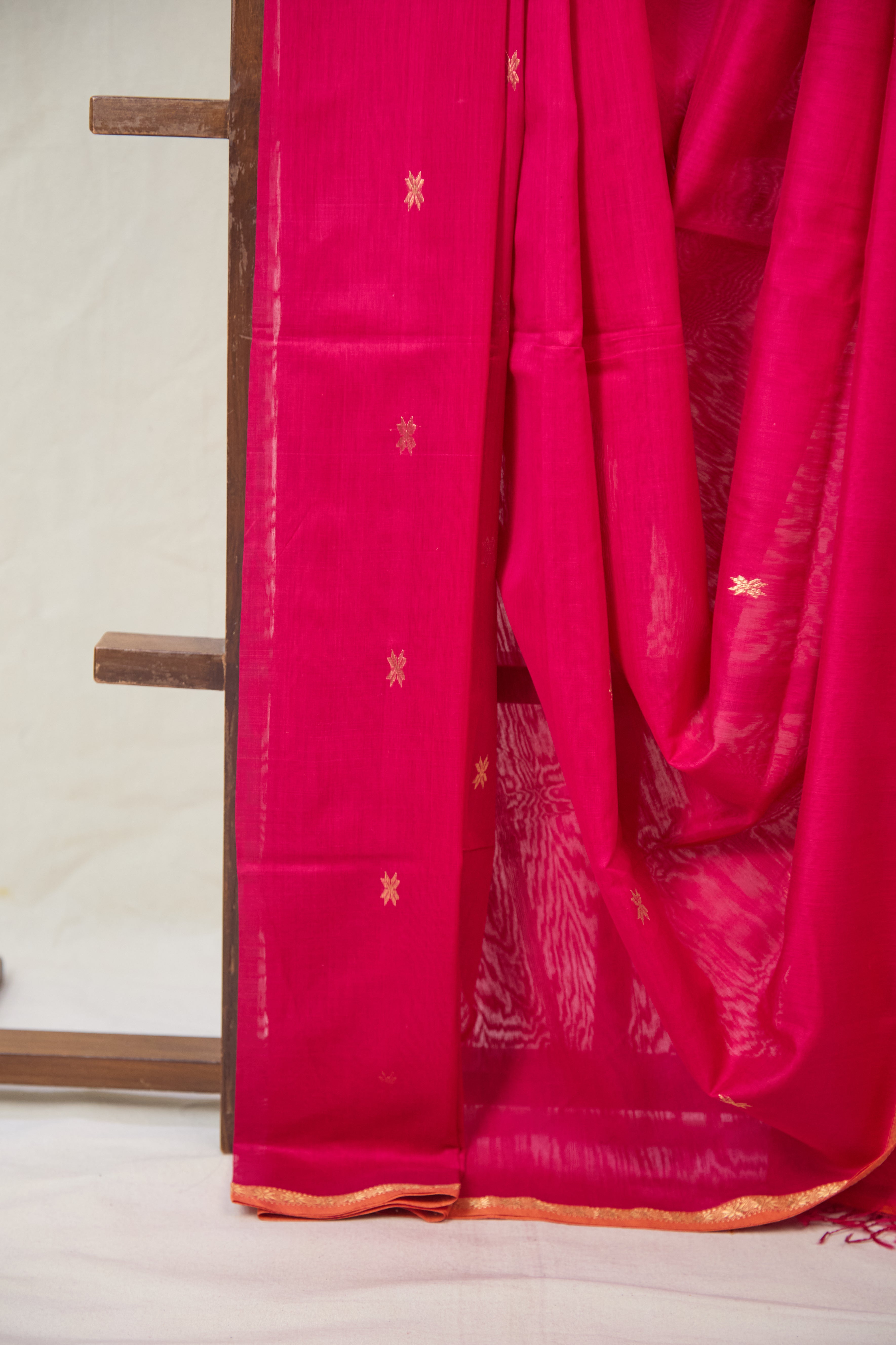 Rani Pink Maheshwari Saree - SRRPMS1069