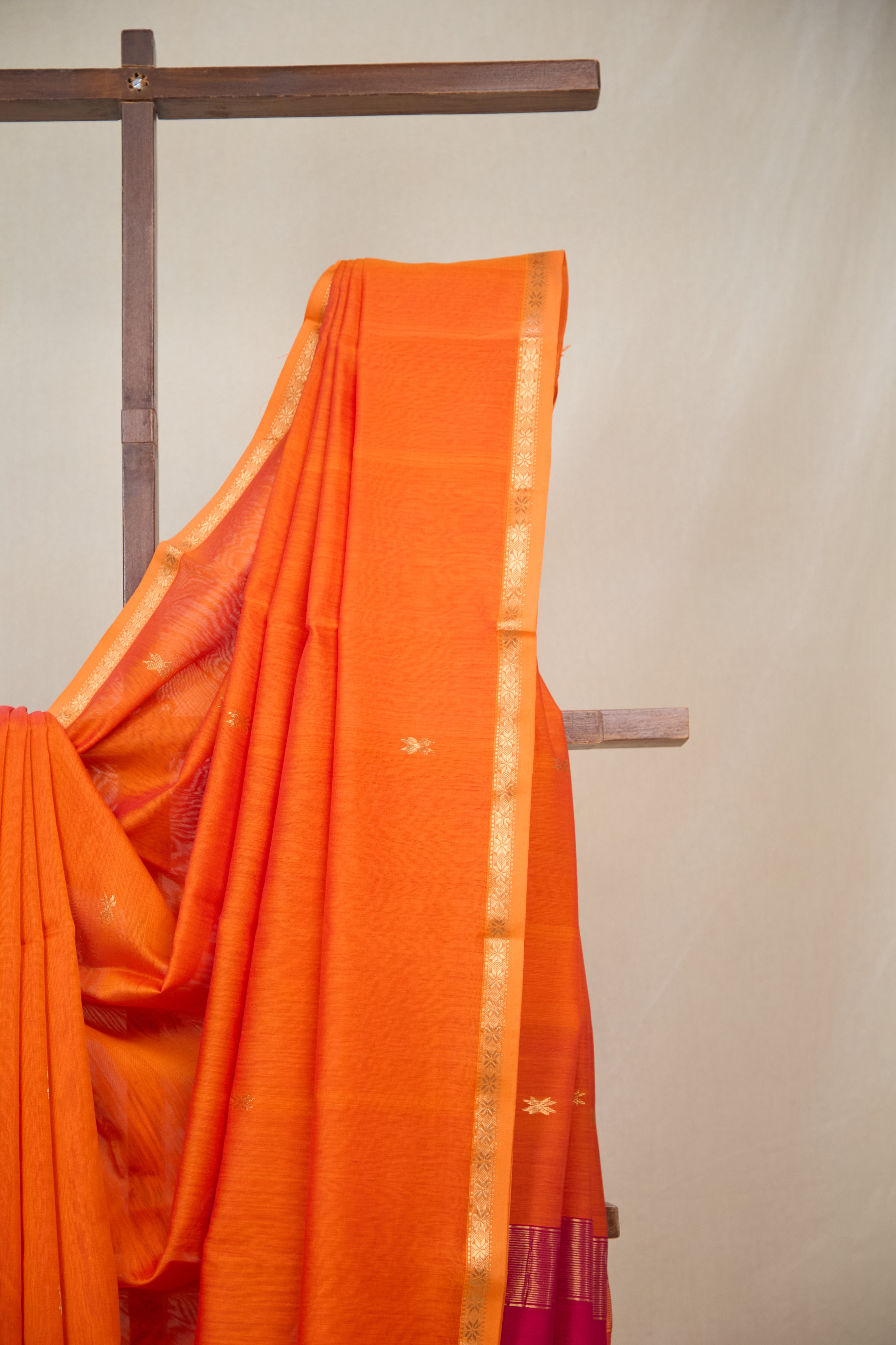 Orange Maheshwari Saree - SROMS1066