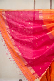 Orange Maheshwari Saree - SROMS1066