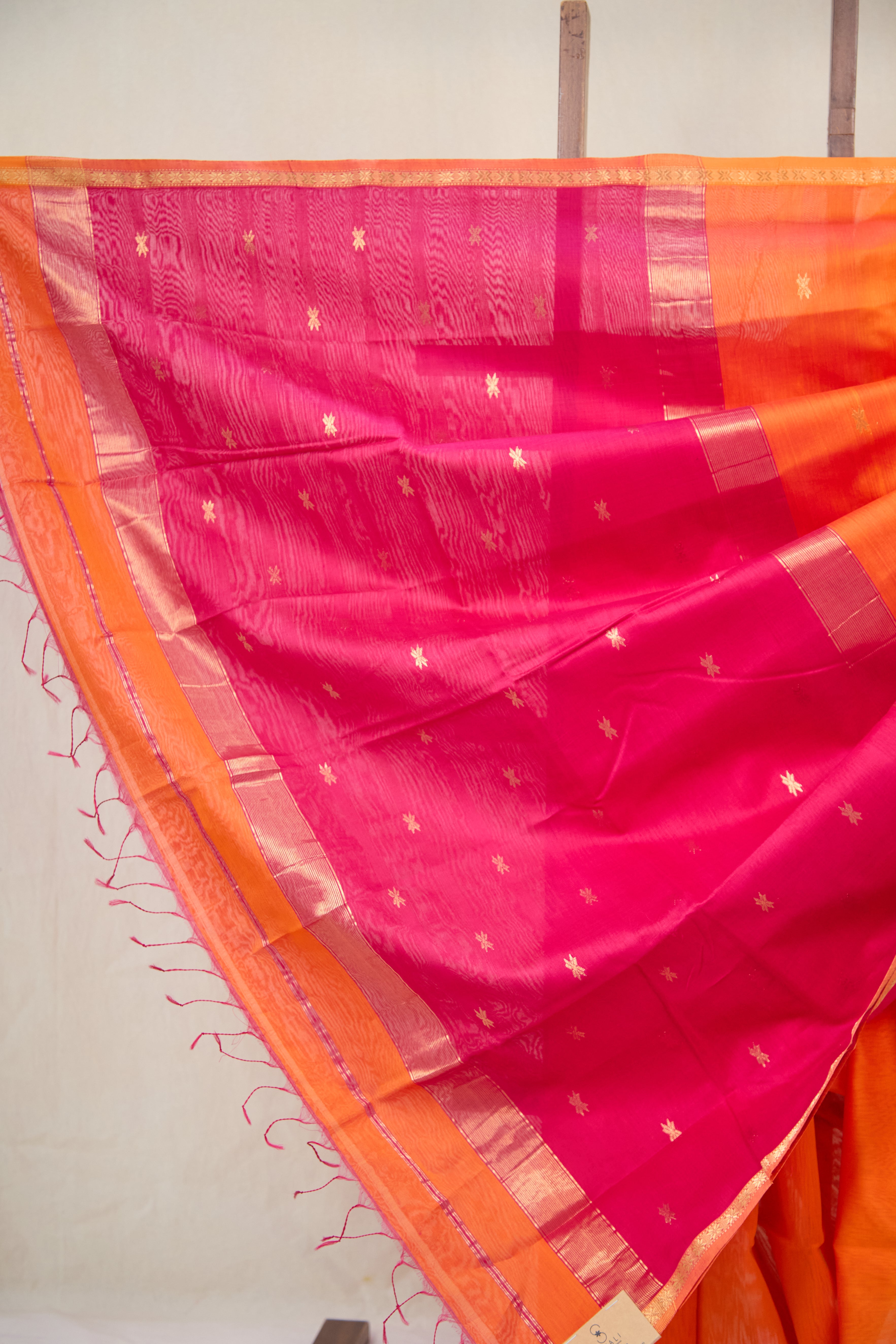Orange Maheshwari Saree - SROMS1066