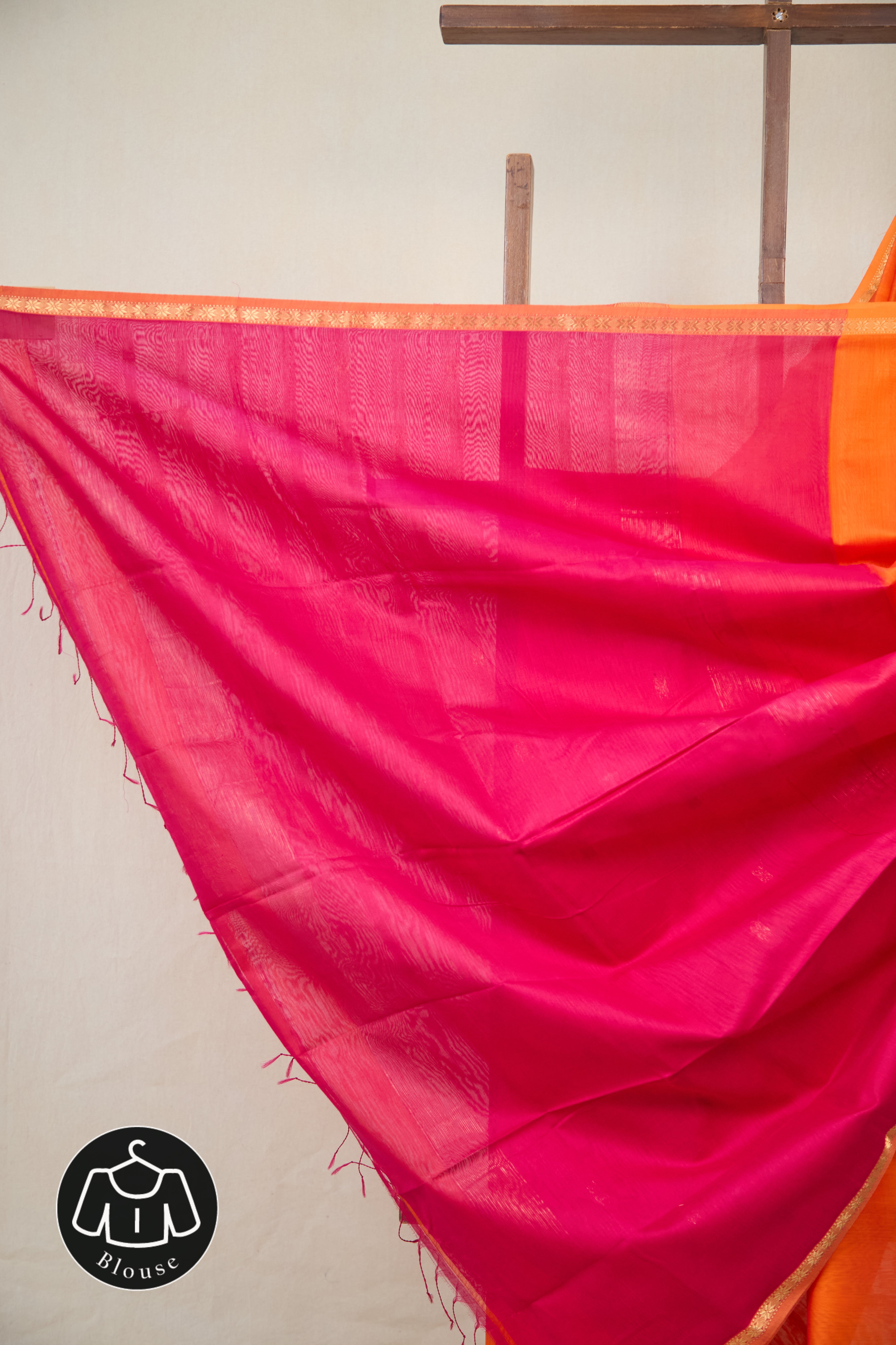 Orange Maheshwari Saree - SROMS1066