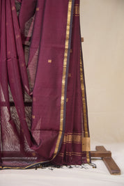 Wine Maheshwari Saree - SRWMS1067