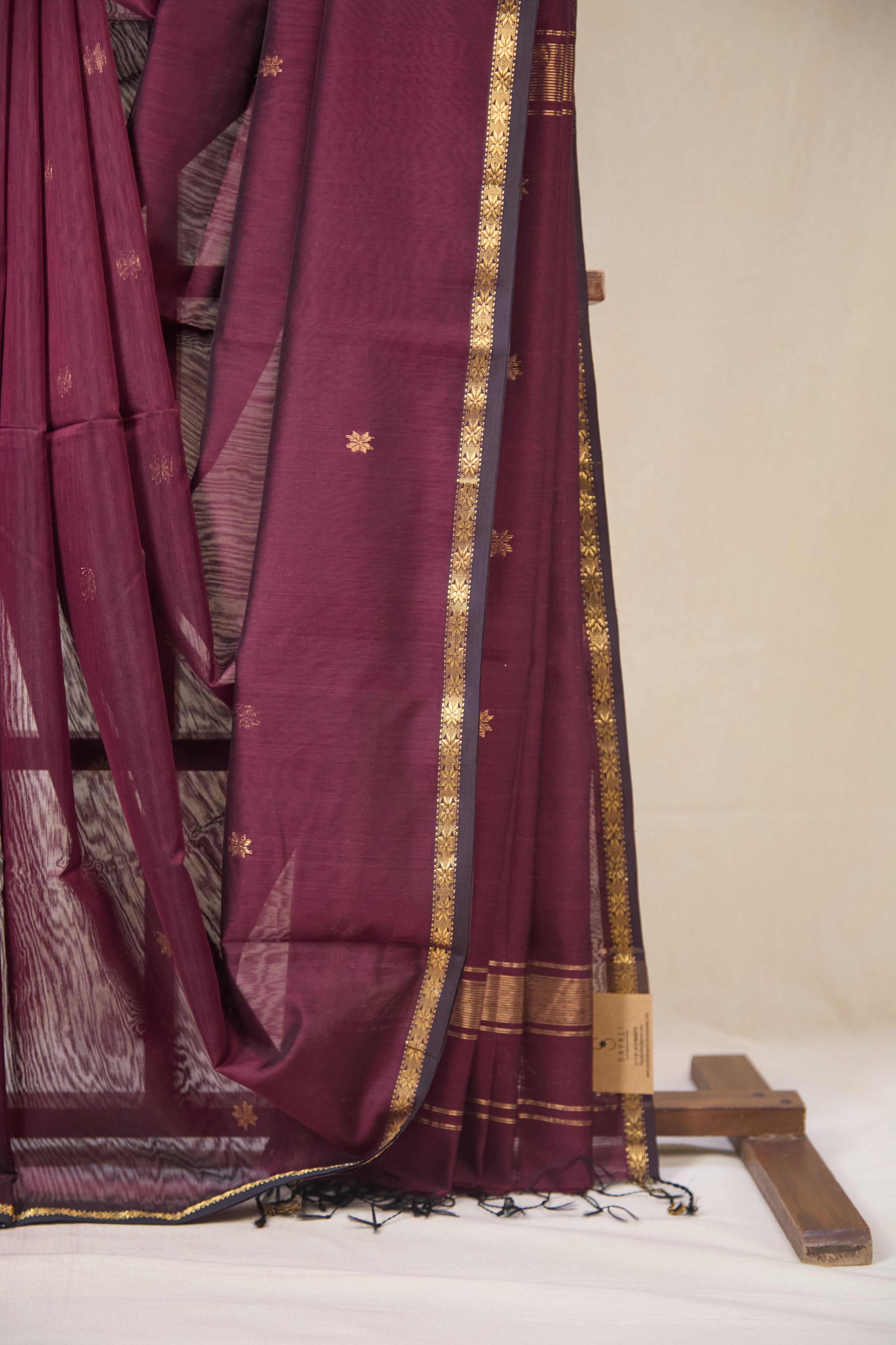 Wine Maheshwari Saree - SRWMS1067