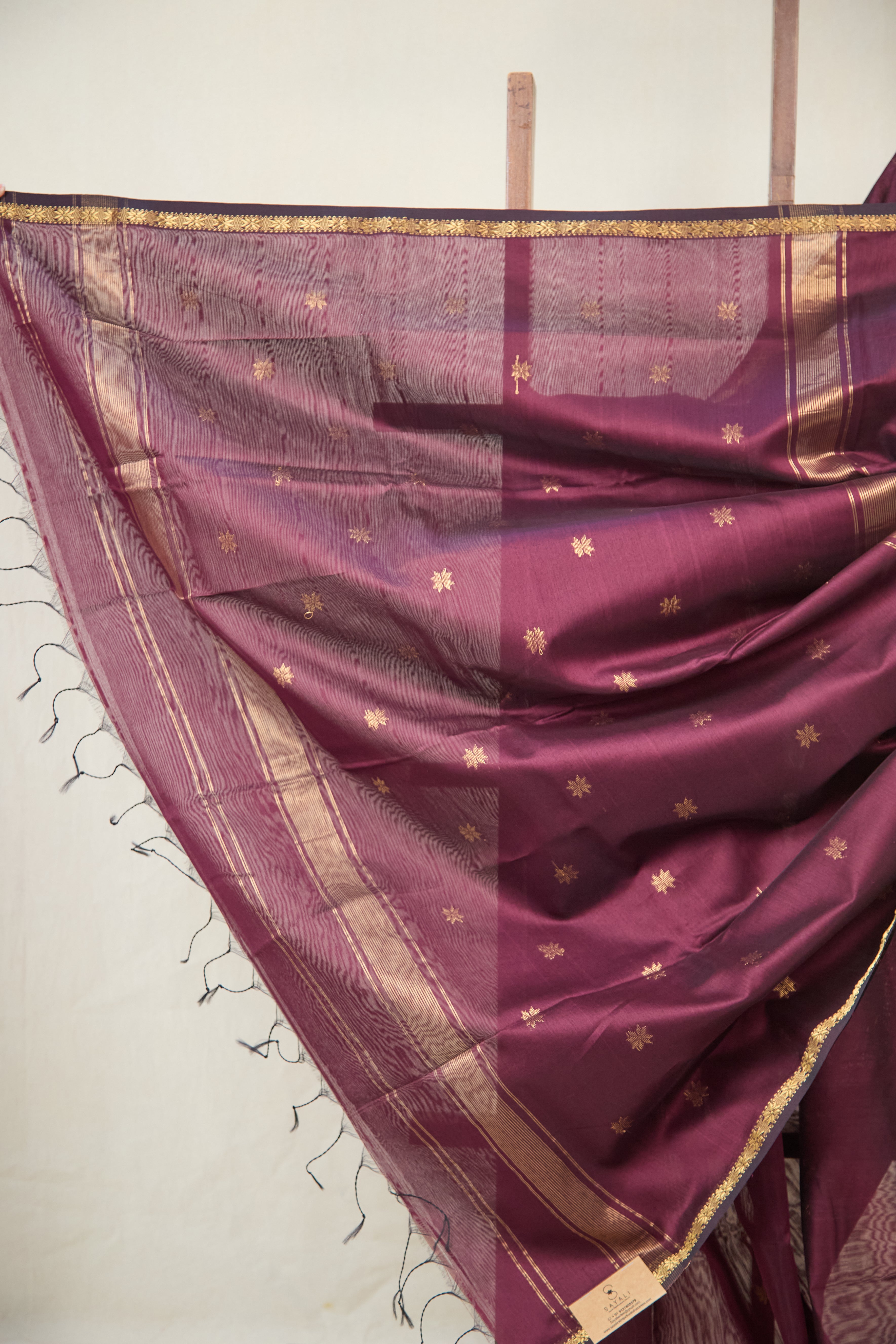 Wine Maheshwari Saree - SRWMS1067