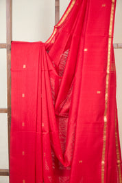 Red Maheshwari Saree - SRRMS1074