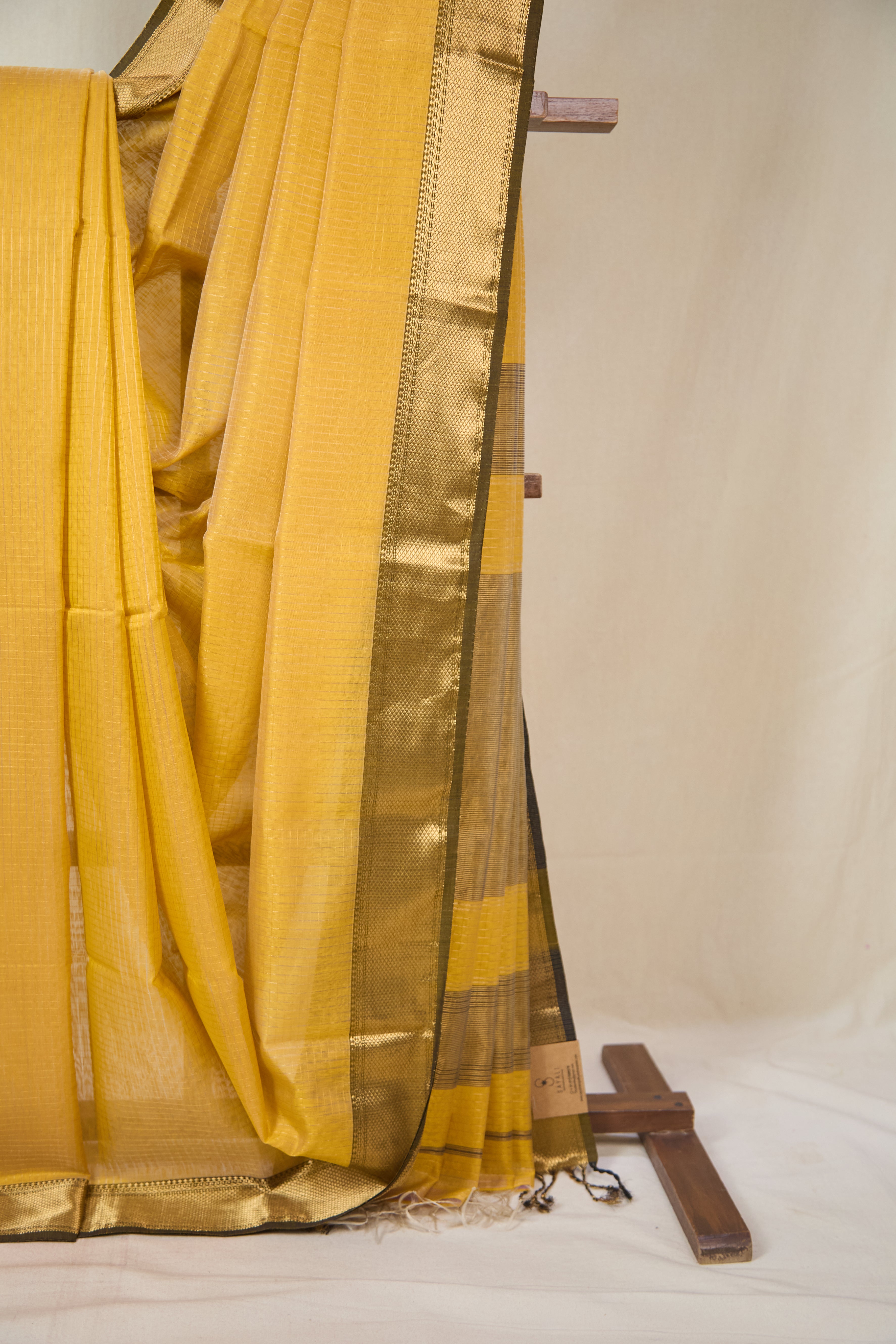 Yellow Maheshwari Saree - SRYMS1079