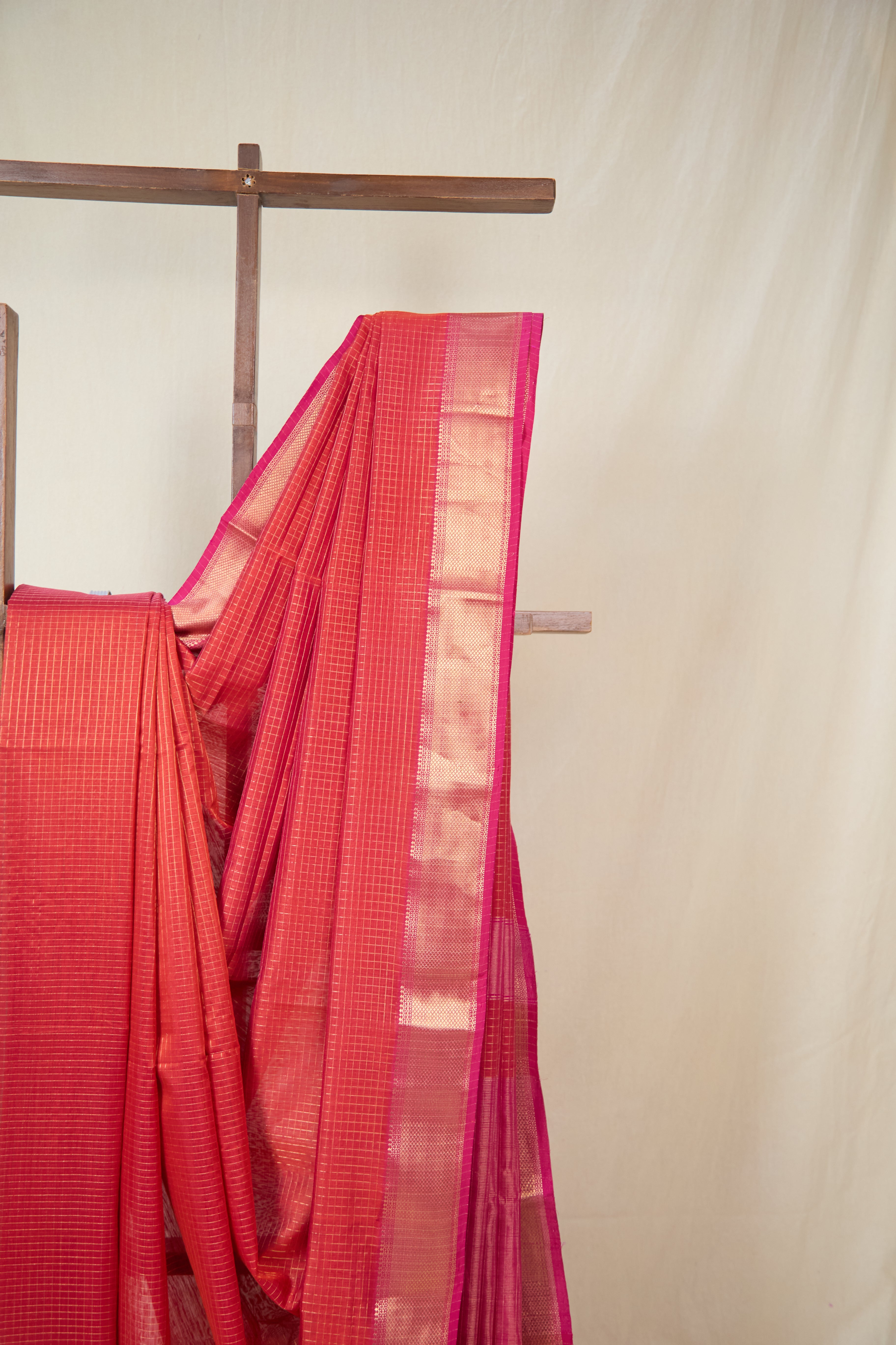 Brick Maheshwari Saree - SRBMS1078