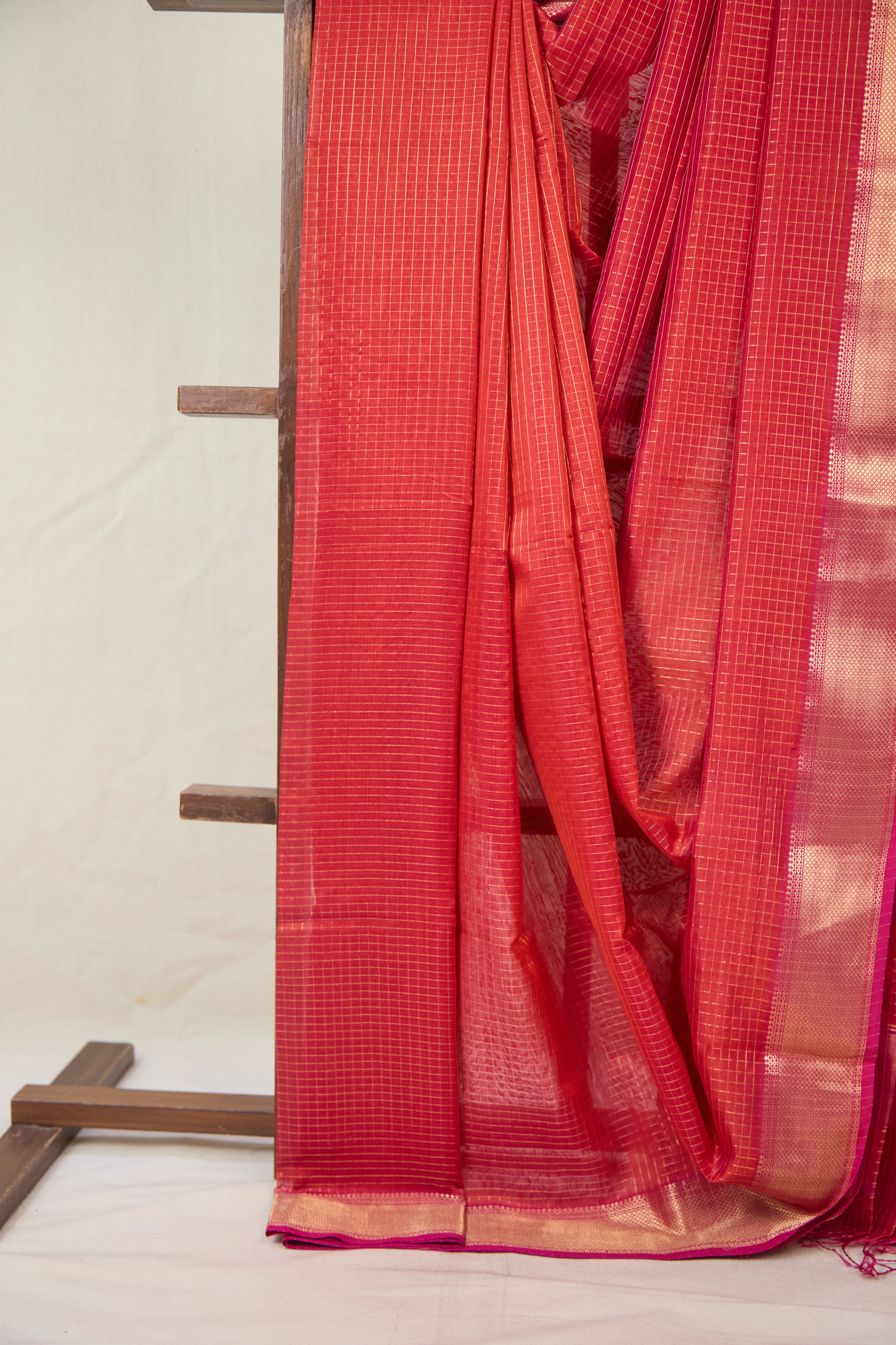 Brick Maheshwari Saree - SRBMS1078