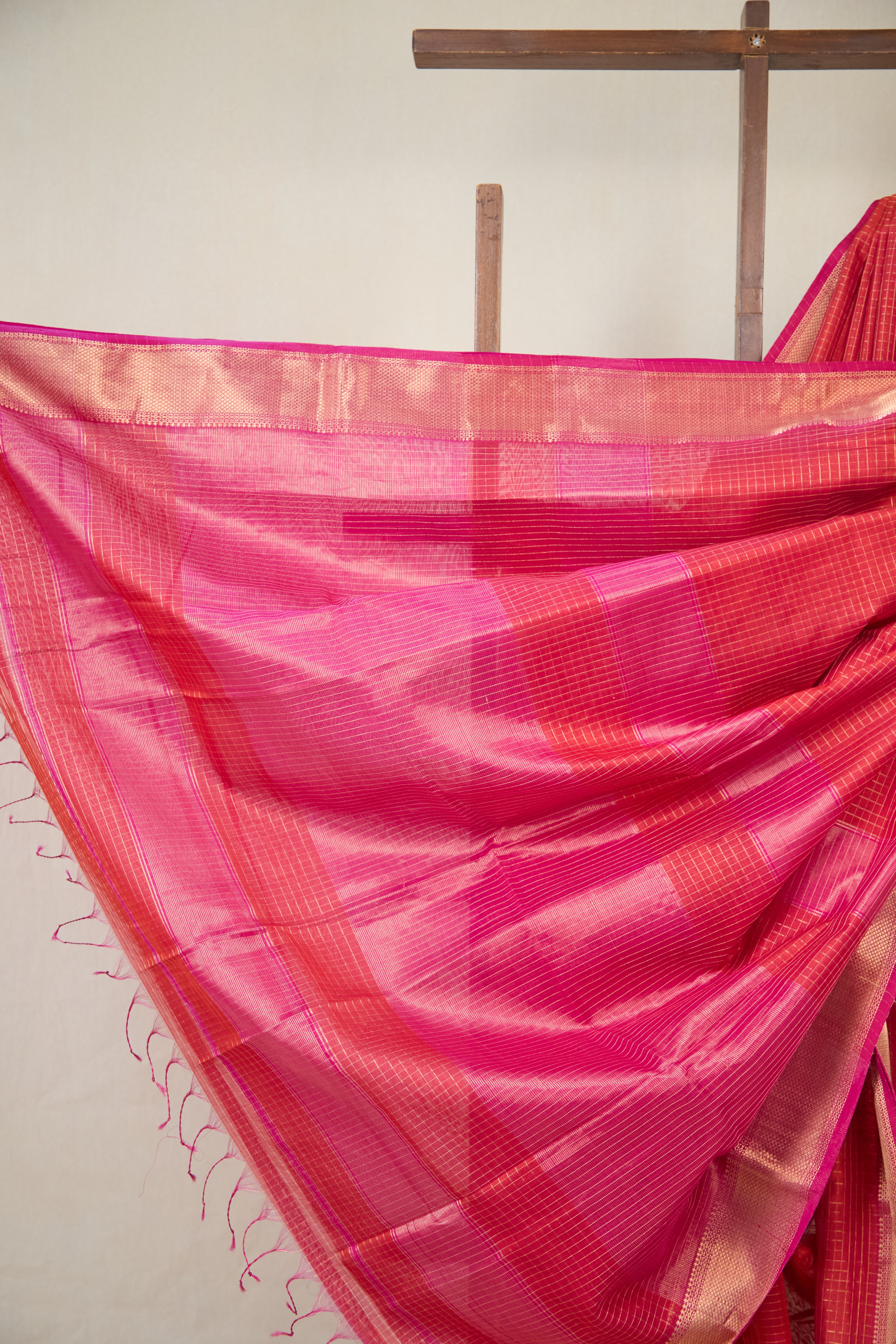 Brick Maheshwari Saree - SRBMS1078