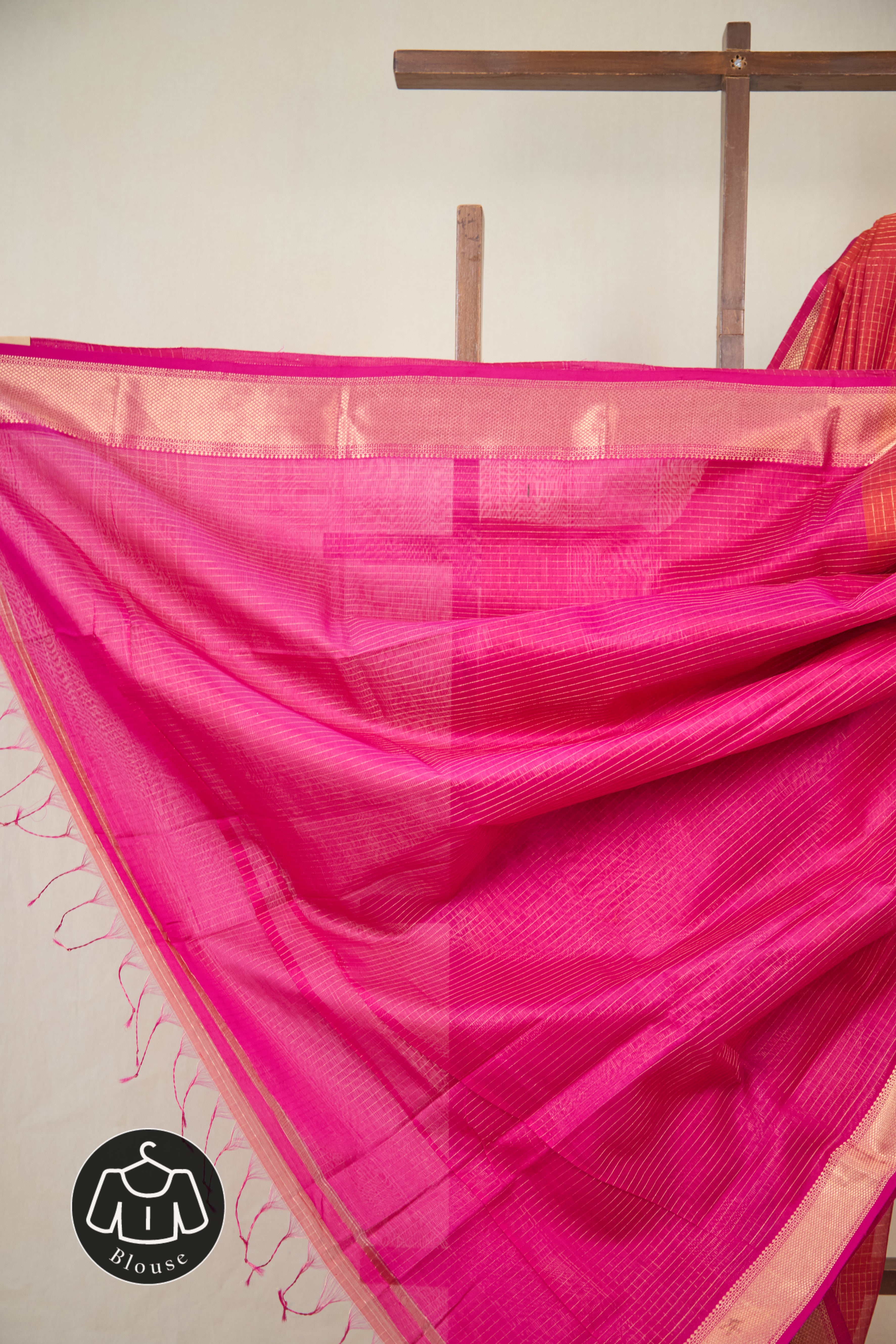 Brick Maheshwari Saree - SRBMS1078