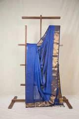 Blue Maheshwari Saree - SRBMS1075