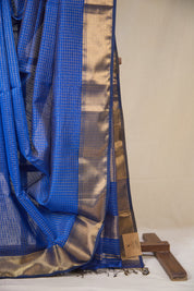 Blue Maheshwari Saree - SRBMS1075