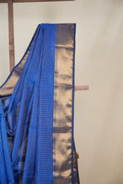 Blue Maheshwari Saree - SRBMS1075