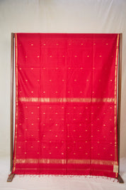 Red Maheshwari Saree - SRRMS1074