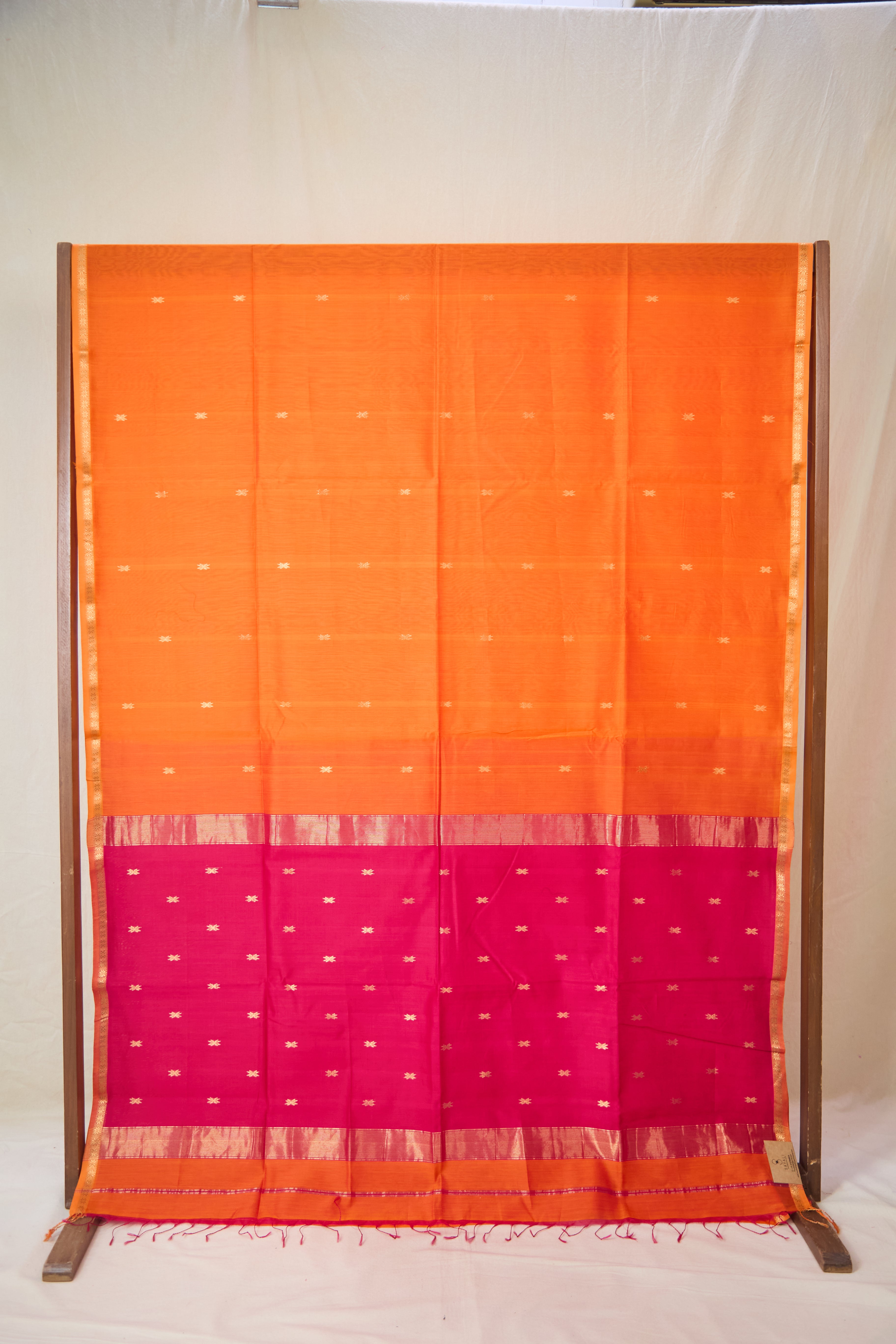 Orange Maheshwari Saree - SROMS1066