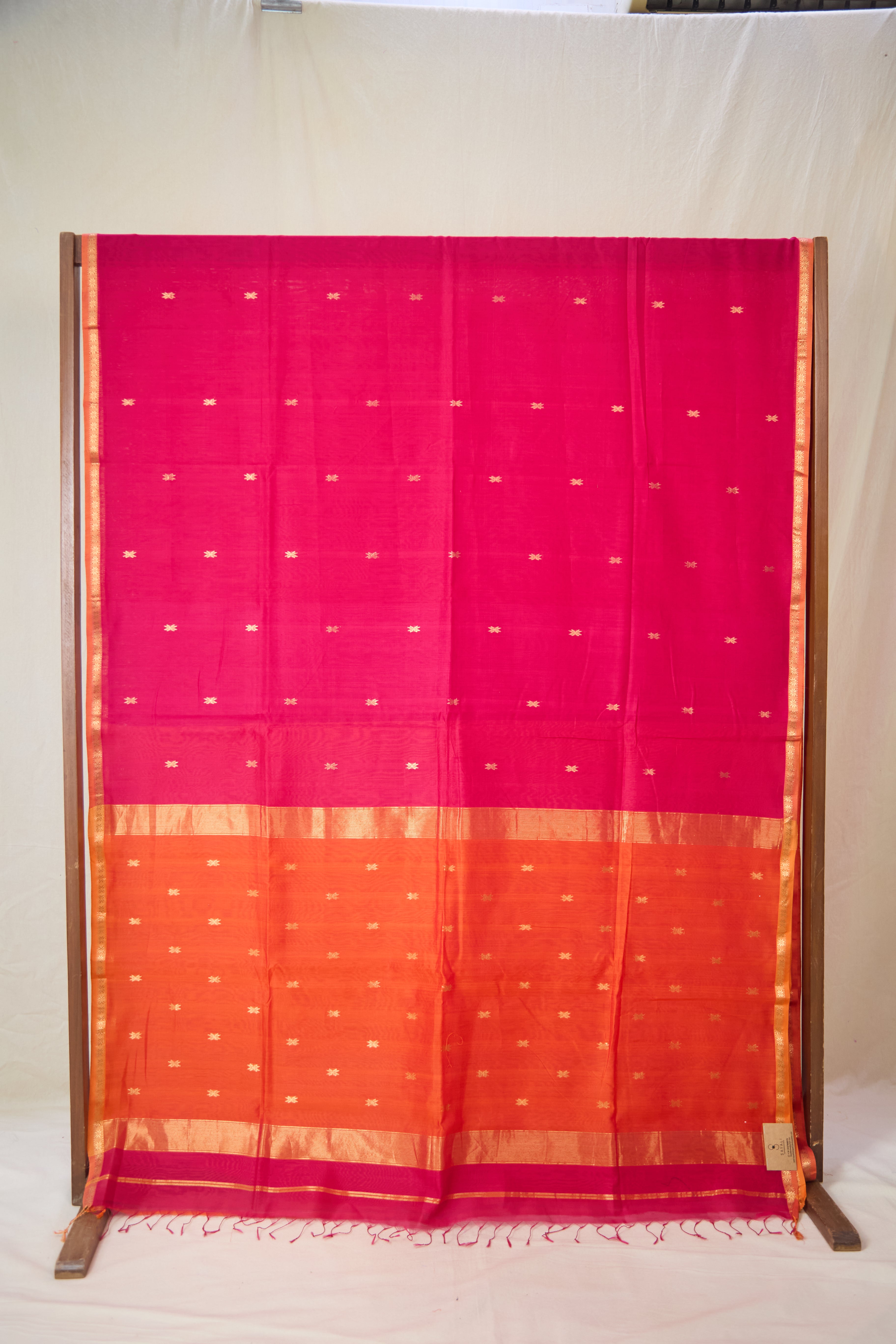 Rani Pink Maheshwari Saree - SRRPMS1069