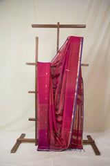 Two Tone Maroon Maheshwari Saree - SRTTMMS1060