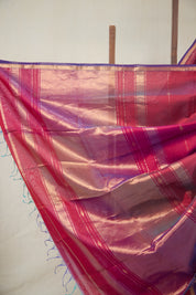 Two Tone Maroon Maheshwari Saree - SRTTMMS1060