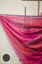 Two Tone Maroon Maheshwari Saree - SRTTMMS1060