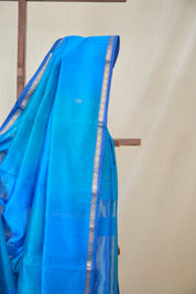 Blue Maheshwari Saree - SRBMS1059