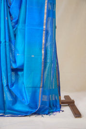 Blue Maheshwari Saree - SRBMS1059