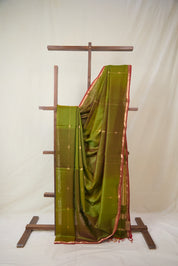 Two Tone Green Maheshwari Saree - SRTTGMS1058