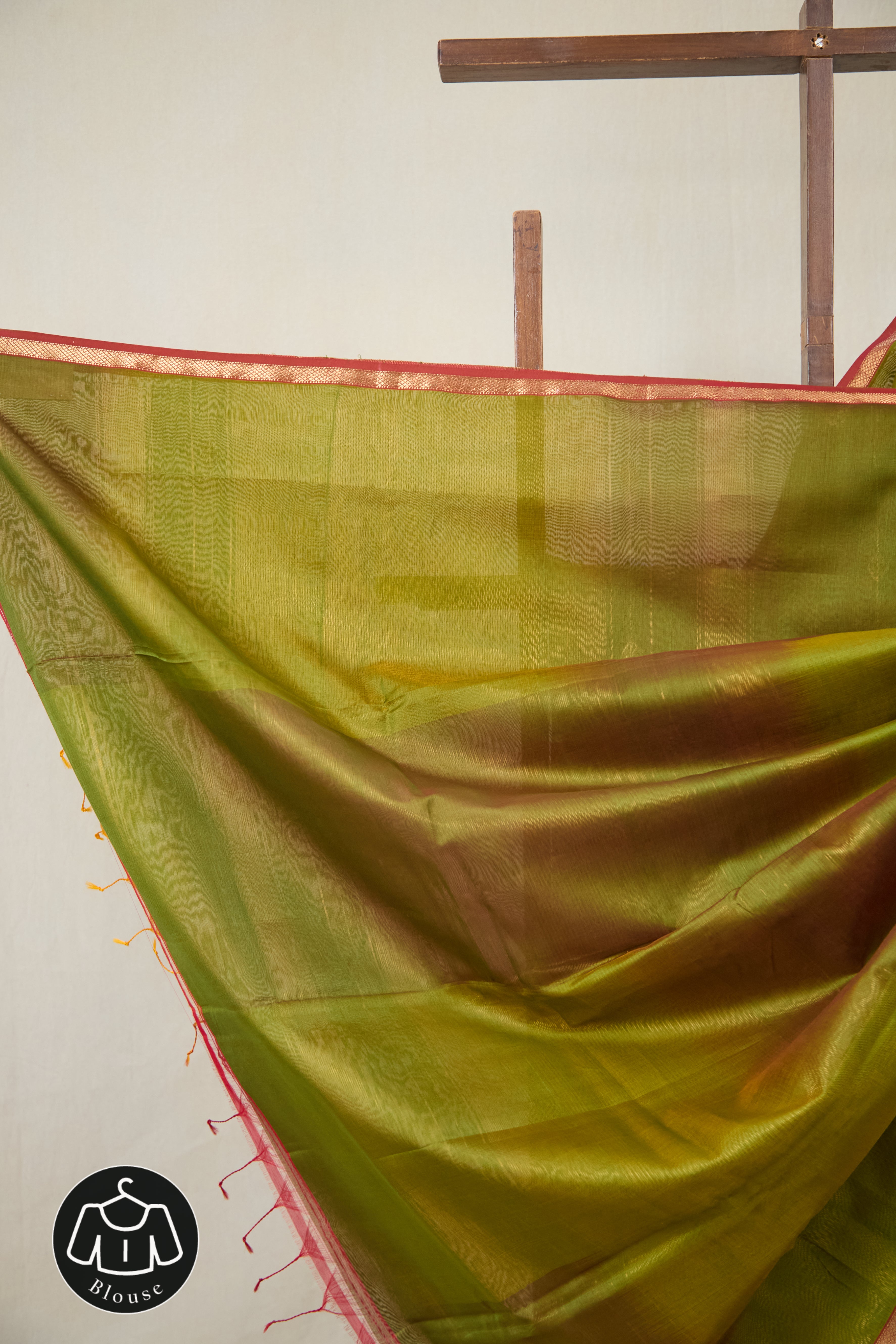 Two Tone Green Maheshwari Saree - SRTTGMS1058