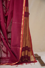 Plum Maheshwari Saree - SRPMS1057