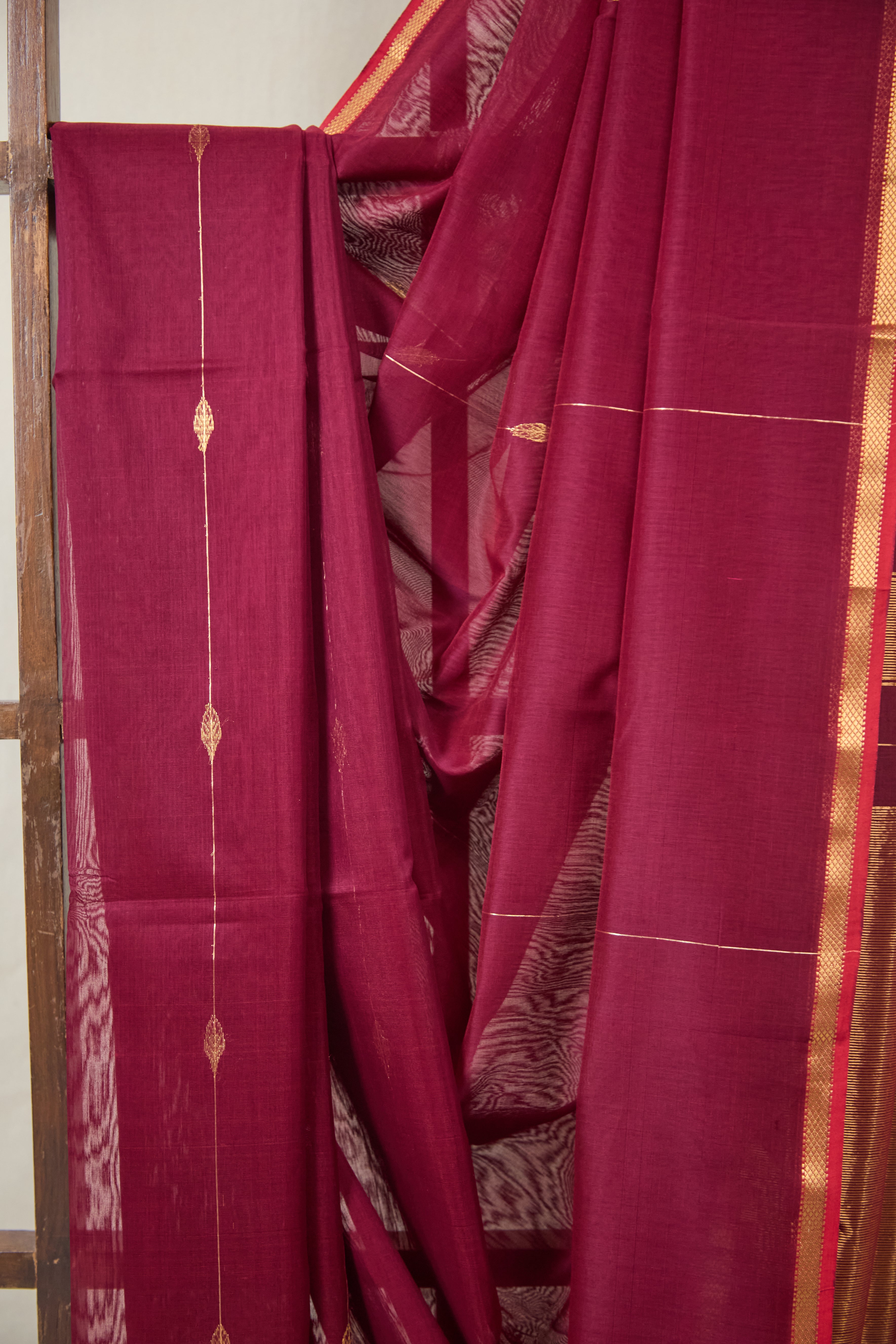 Plum Maheshwari Saree - SRPMS1057