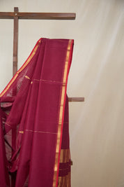 Plum Maheshwari Saree - SRPMS1057