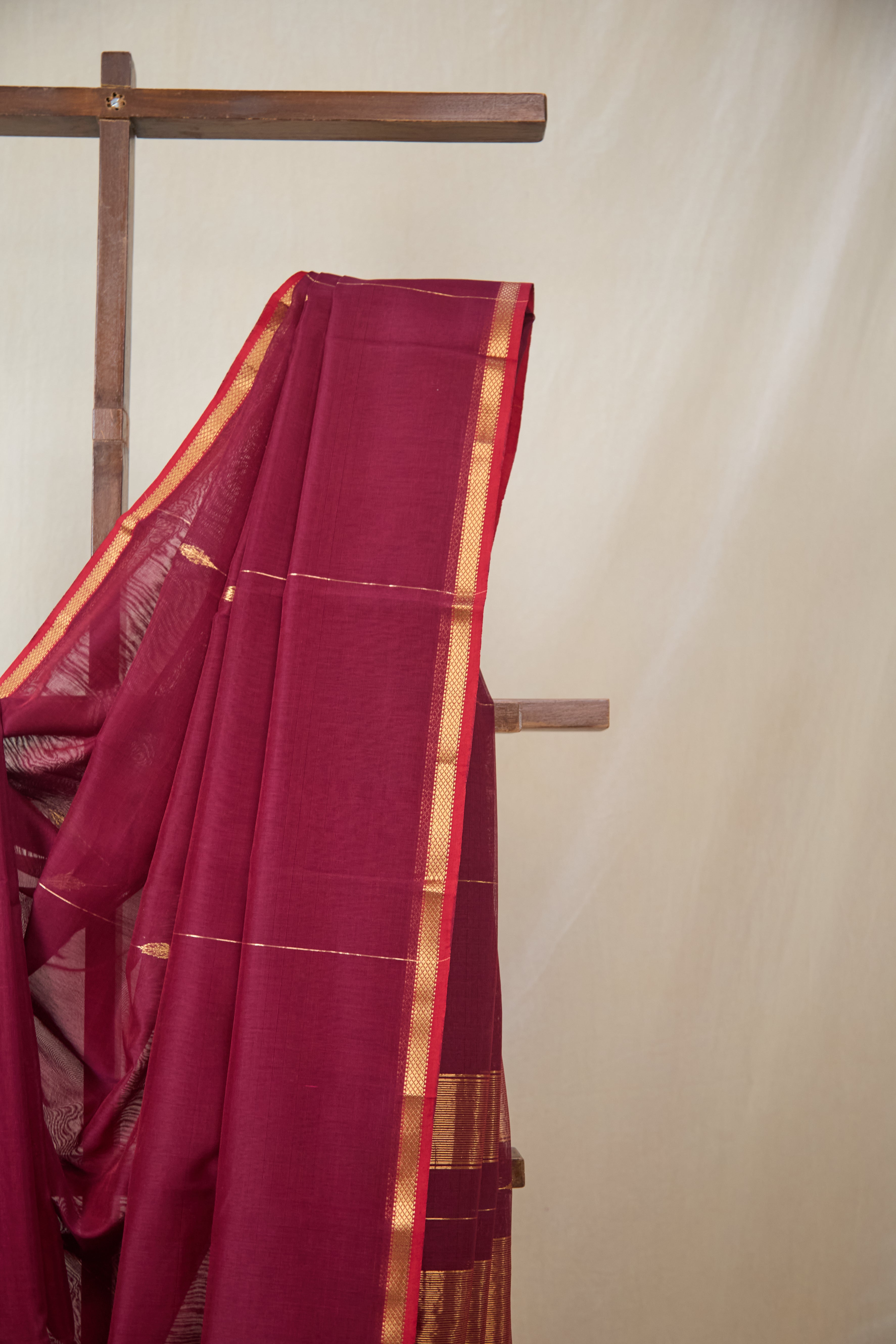 Plum Maheshwari Saree - SRPMS1057
