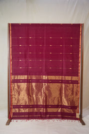 Plum Maheshwari Saree - SRPMS1057