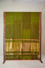 Two Tone Green Maheshwari Saree - SRTTGMS1058