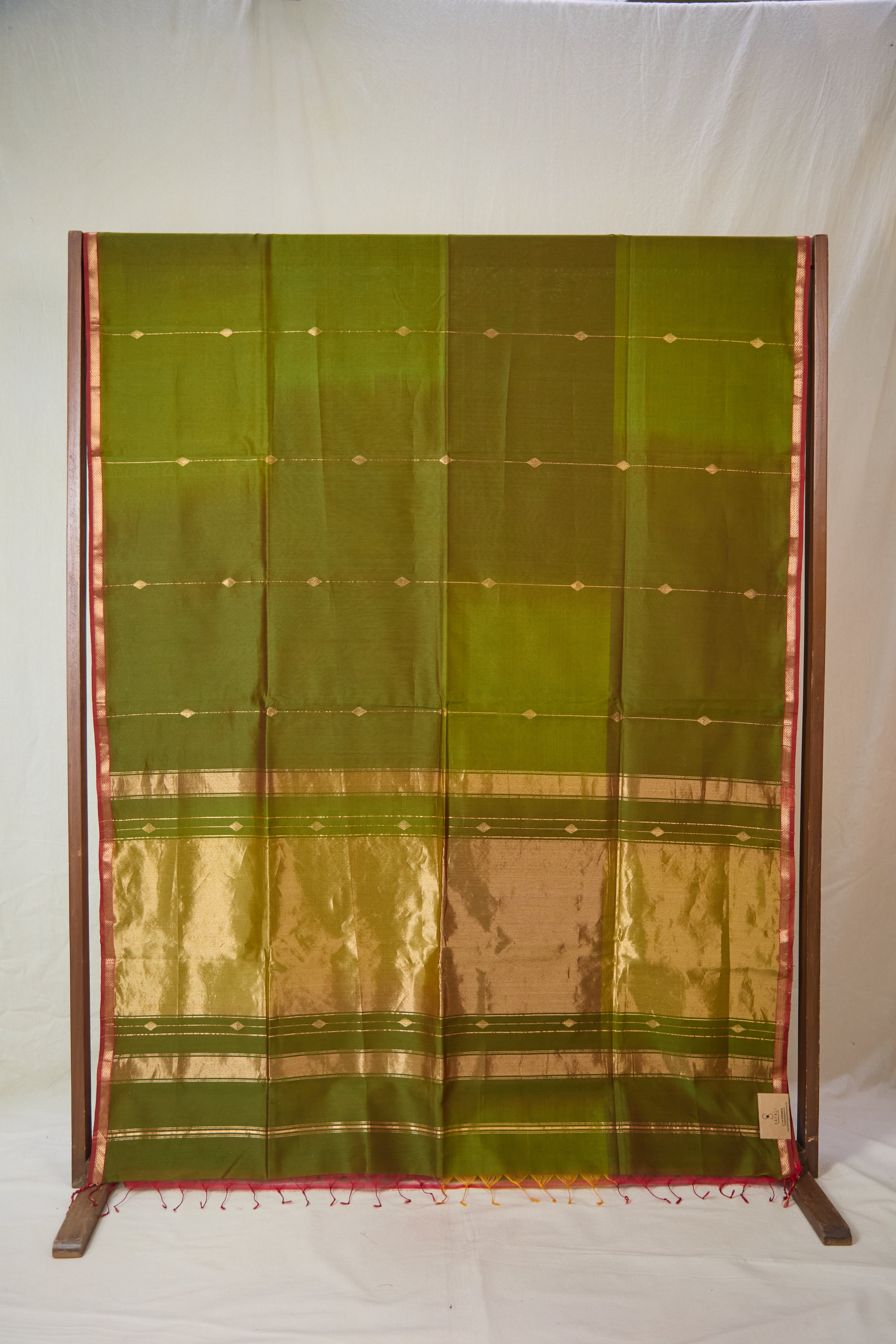 Two Tone Green Maheshwari Saree - SRTTGMS1058