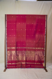 Two Tone Maroon Maheshwari Saree - SRTTMMS1060