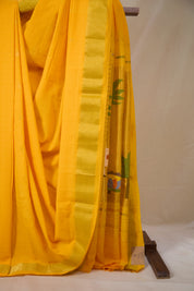 Yellow Cotton Paithani Saree - SRYCPS735