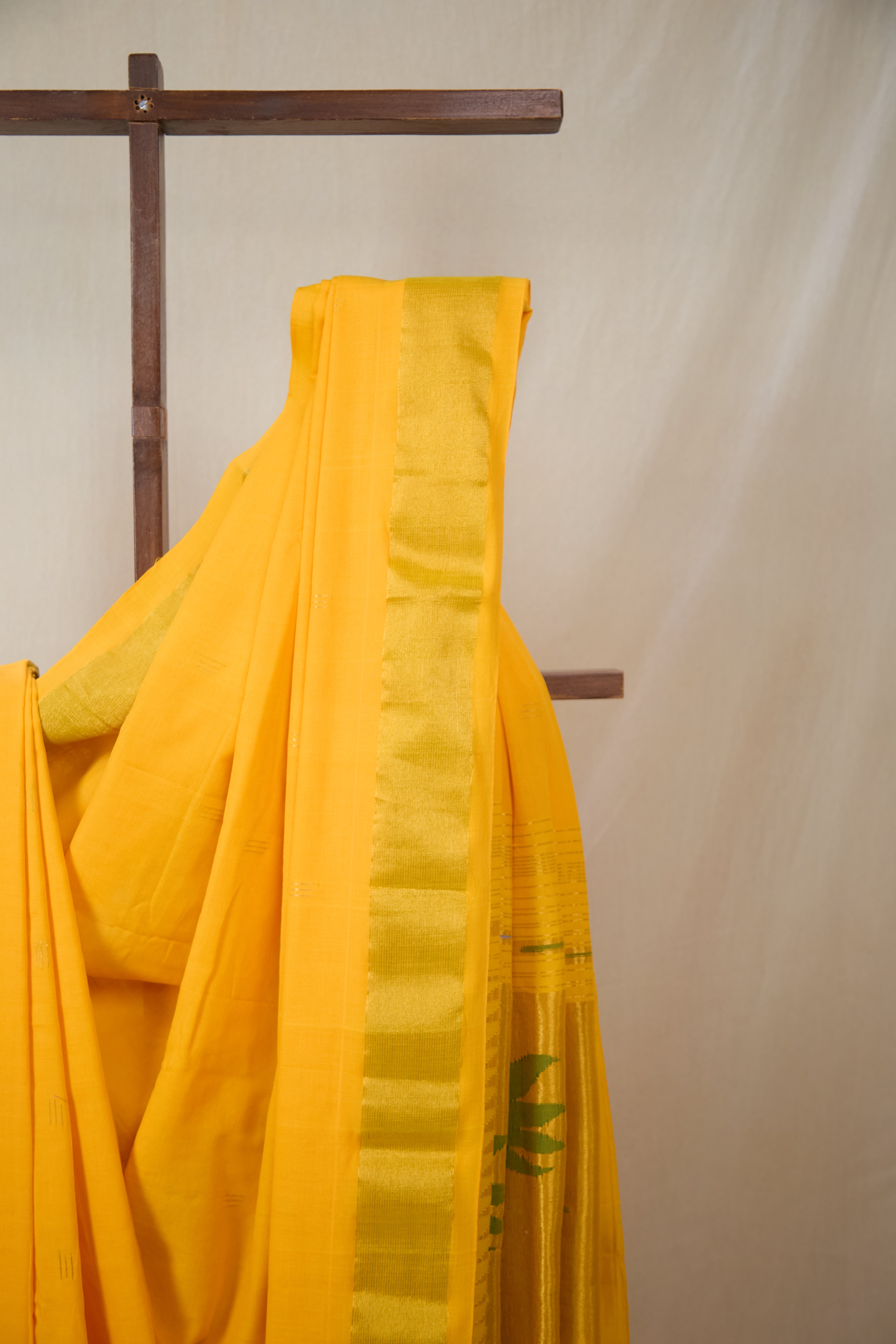Yellow Cotton Paithani Saree - SRYCPS735
