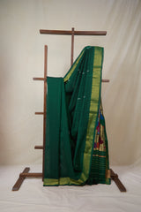Green Cotton Paithani Saree - SRGCPS734