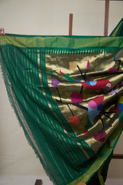 Green Cotton Paithani Saree - SRGCPS734