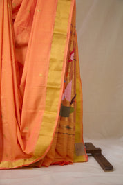 Orange Cotton Paithani Saree - SROCPS733