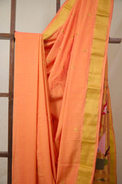 Orange Cotton Paithani Saree - SROCPS733