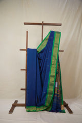 Blue Cotton Paithani Saree - SRBCPS732