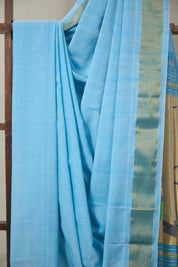 Sky Blue Cotton Paithani Saree - SRSBCPS731