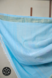 Sky Blue Cotton Paithani Saree - SRSBCPS731