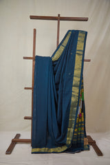 Teal Blue Cotton Paithani Saree - SRTBCPS730