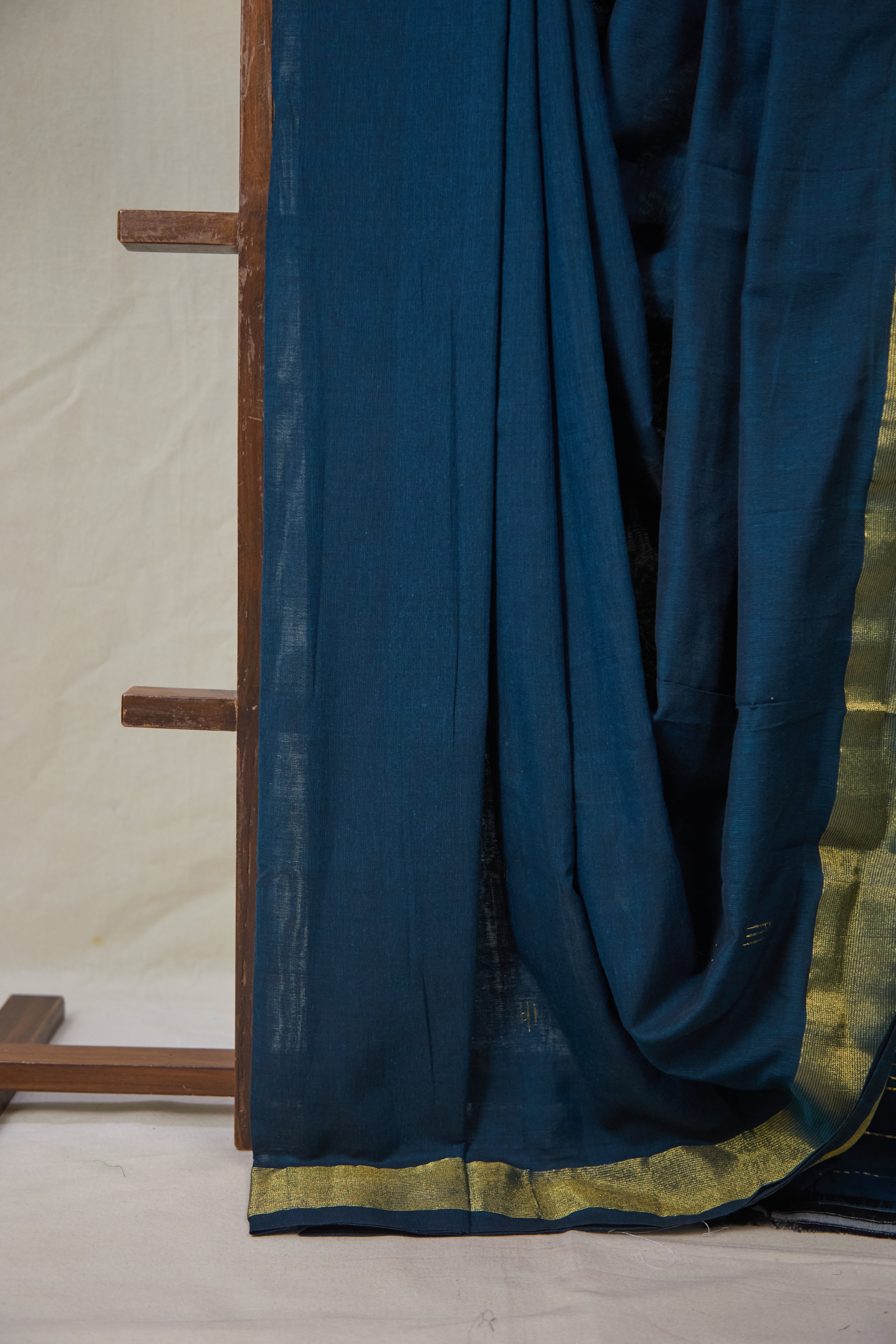 Teal Blue Cotton Paithani Saree - SRTBCPS730