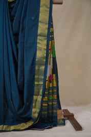Teal Blue Cotton Paithani Saree - SRTBCPS730
