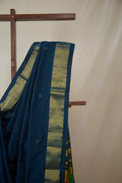 Teal Blue Cotton Paithani Saree - SRTBCPS730